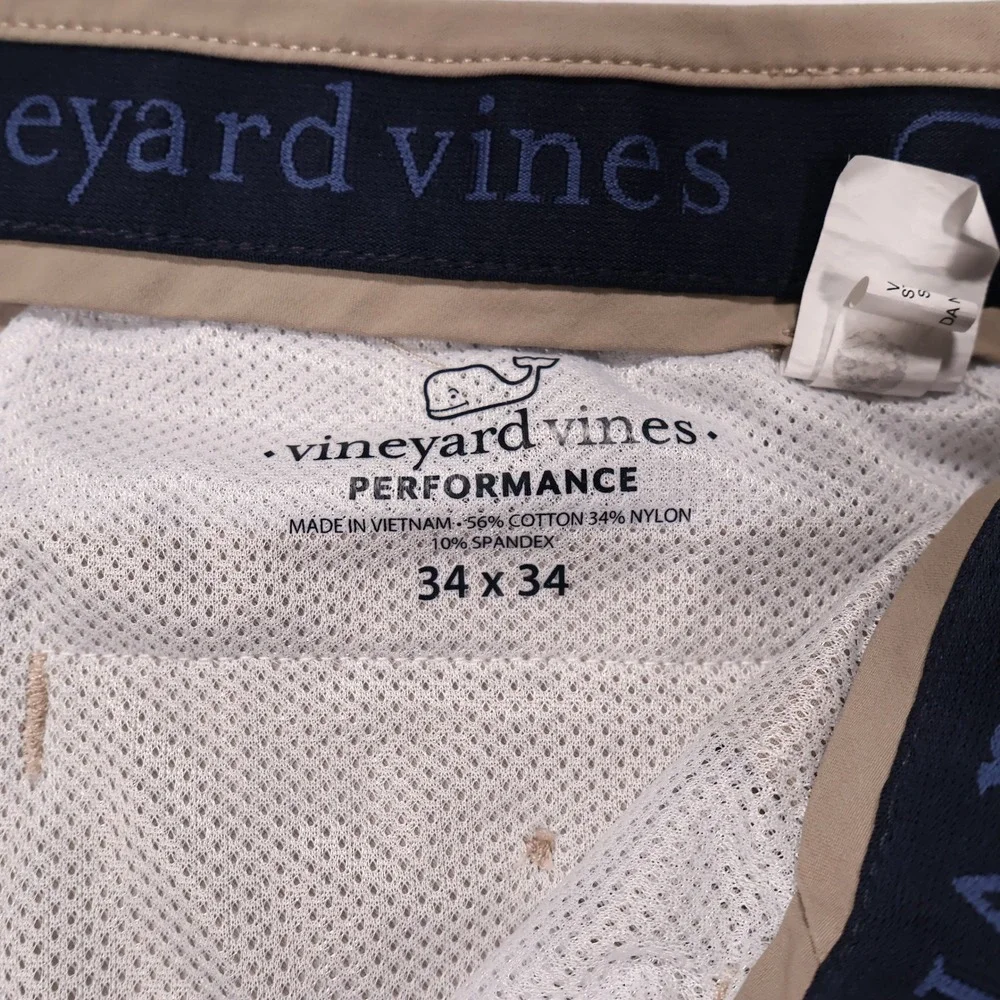 VINEYARD VINES Men's 34x34 Khaki On the Go OTG Performance Golf Chino Pants